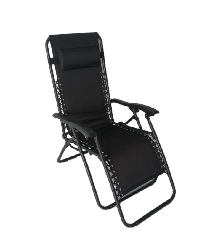 Padded Zero Gravity Lounge Chair Patio Foldable Adjustable Reclining Chair with Removable Pillow for Outdoor Yard