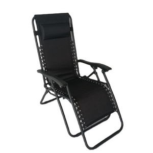 Padded Zero Gravity Lounge Chair Patio Foldable Adjustable Reclining Chair with Removable Pillow for Outdoor Yard