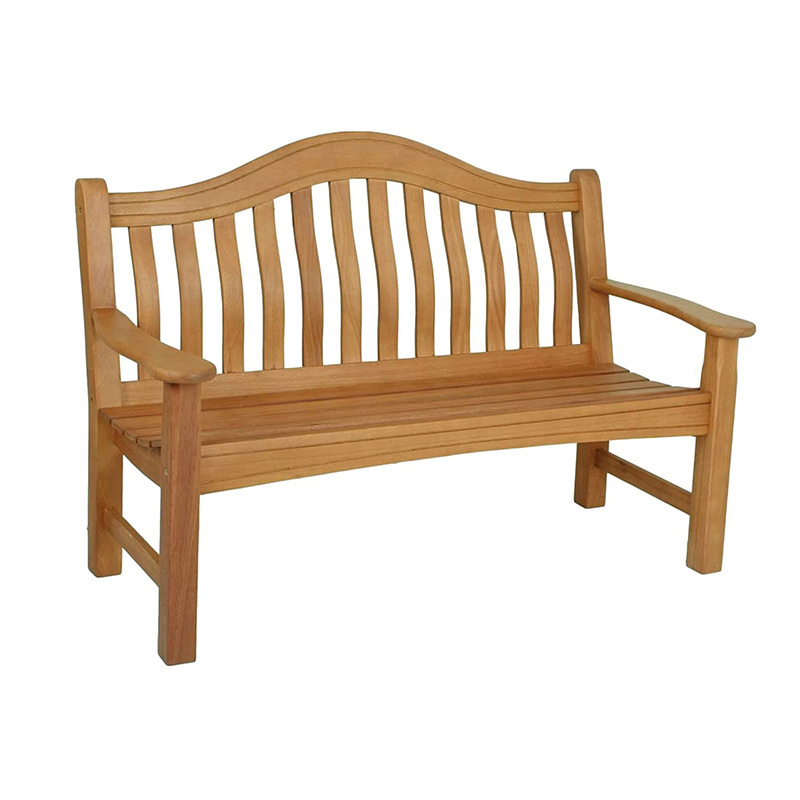 Outdoor Garden Bench 2-Seater Eucalyptus Bench Garden Furniture Wooden Bench Patio Teak Look