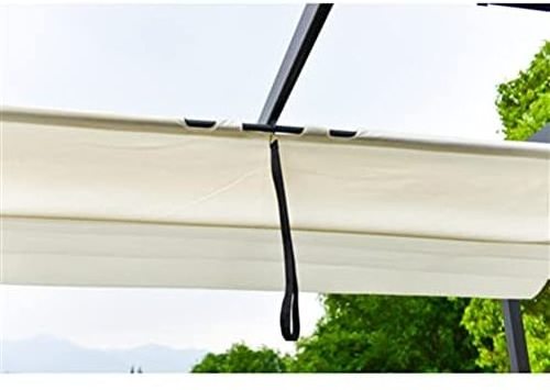 10x13FT Aluminum Outdoor Retractable Canopy Pergola with Cream White Color