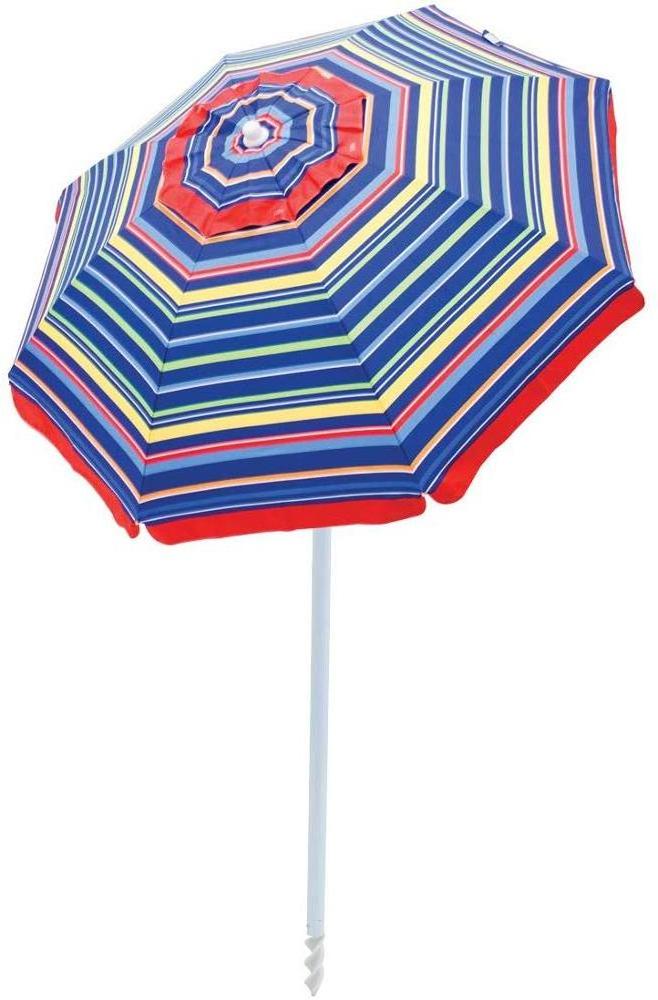 Patio Outdoor Cheap Beach 6-Foot UPF 50+ Pop Surf Stripes Beach Umbrella with Built-in Sand Anchor