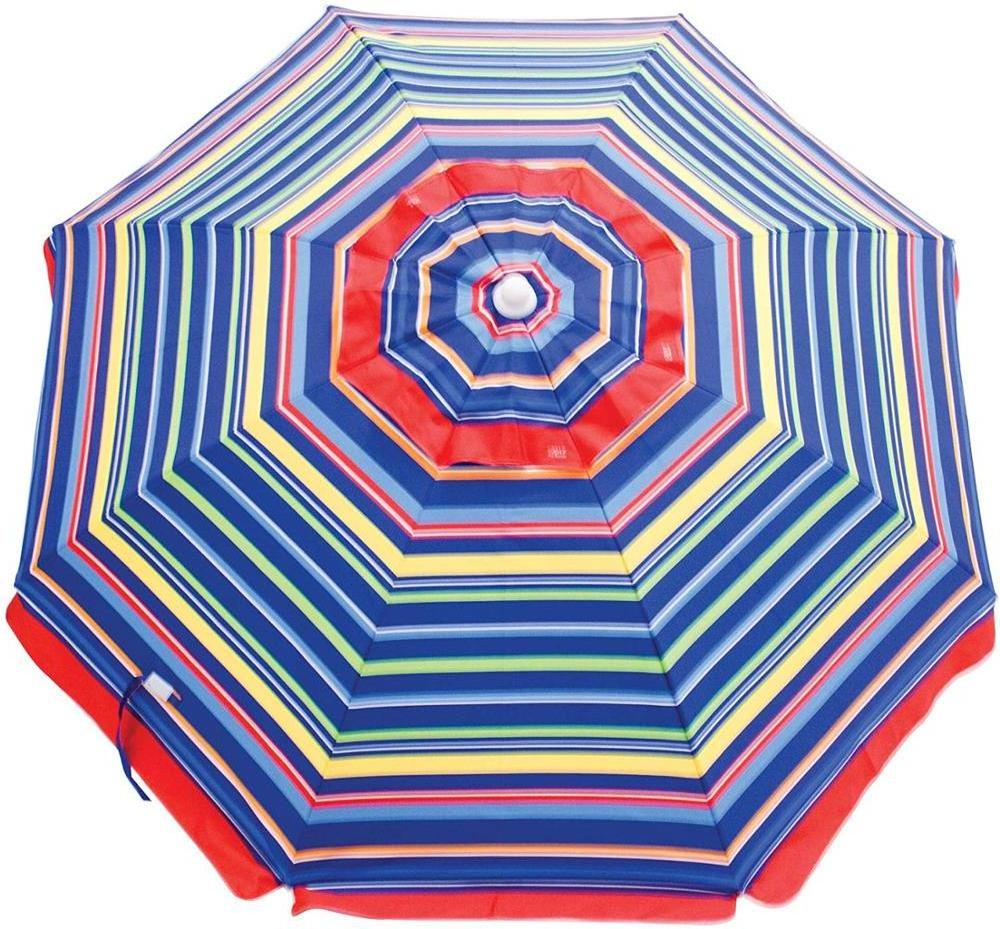 Patio Outdoor Cheap Beach 6-Foot UPF 50+ Pop Surf Stripes Beach Umbrella with Built-in Sand Anchor