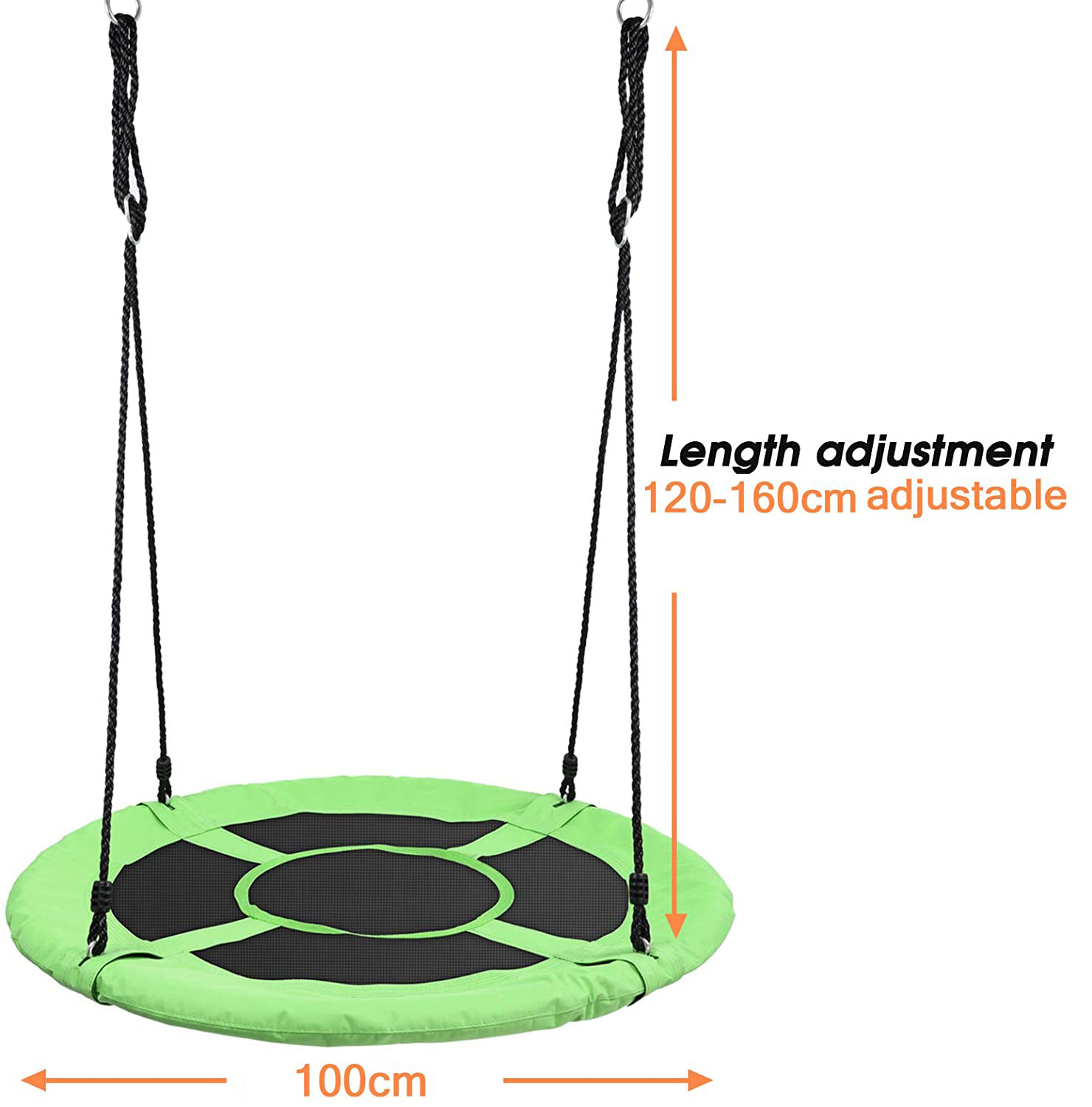 Outdoor 40 inch Kids Saucer Tree Swing Large  Chidren Round Rope Swing Installed  Big Flying Saucer Platform Swing