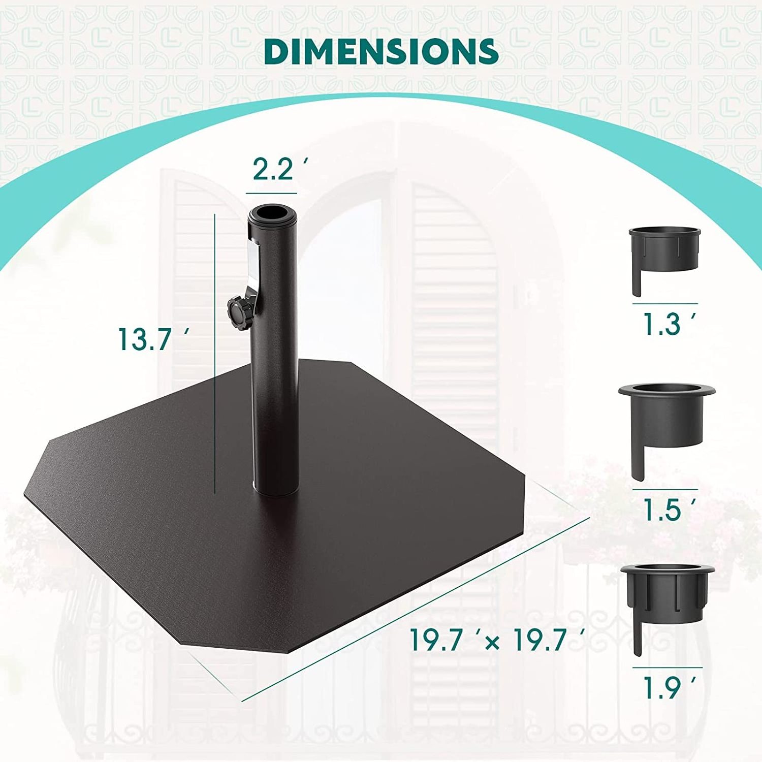 Iron Base Market Umbrella Base Outdoor Patio Table Umbrella Weighted Base for Market Umbrella