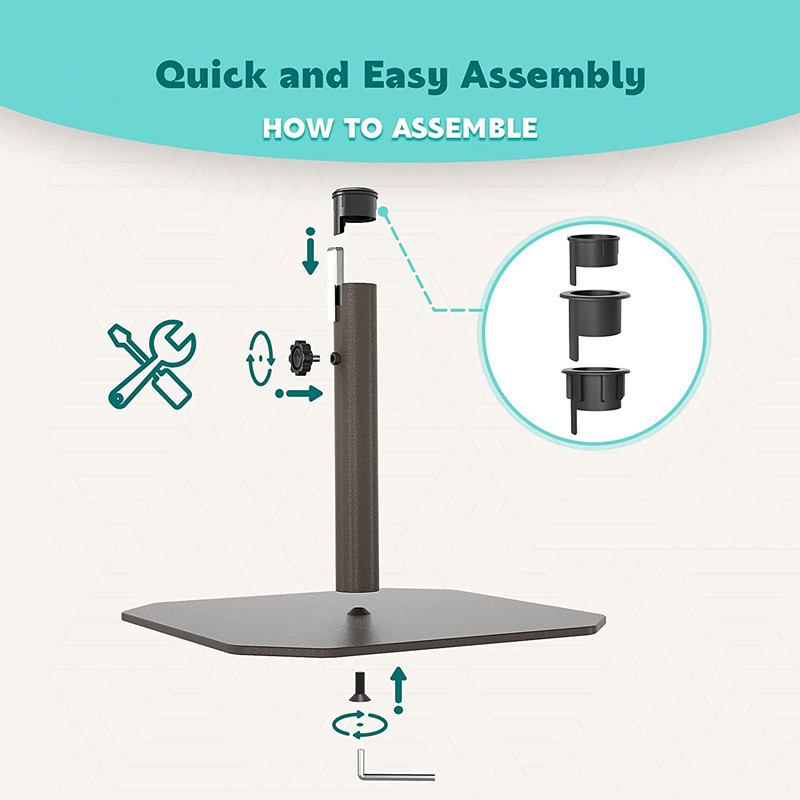 Iron Base Market Umbrella Base Outdoor Patio Table Umbrella Weighted Base for Market Umbrella