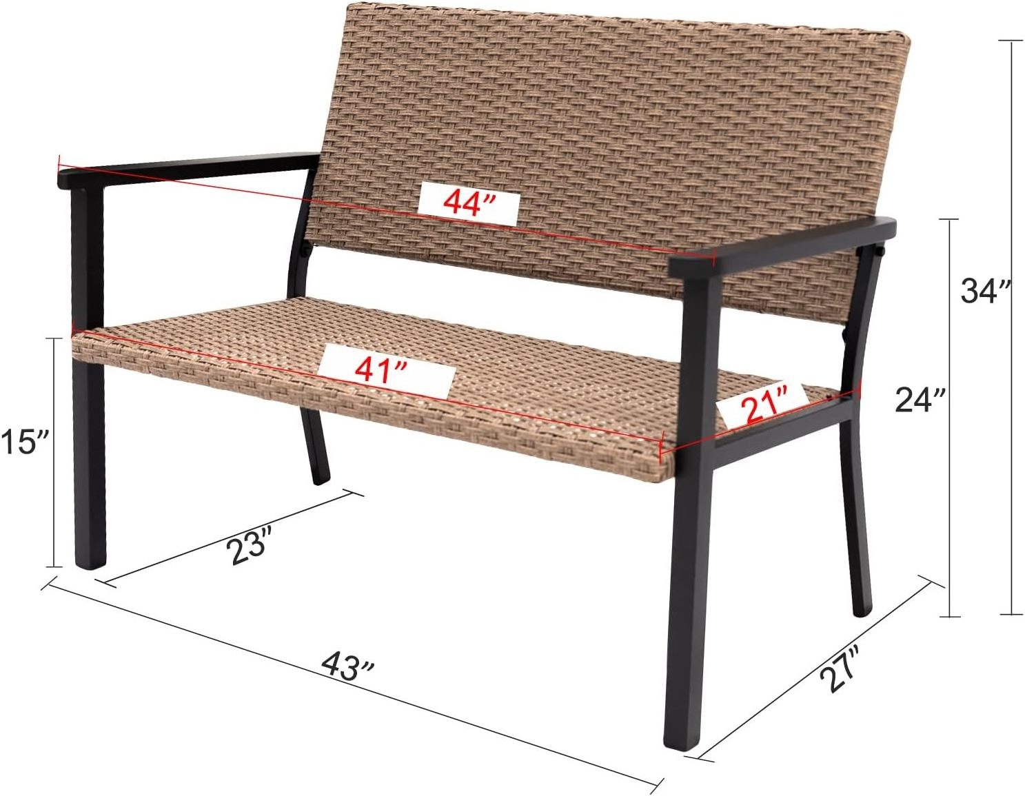 Outdoor Loveseat Bench Chair for Outside Patio Porch