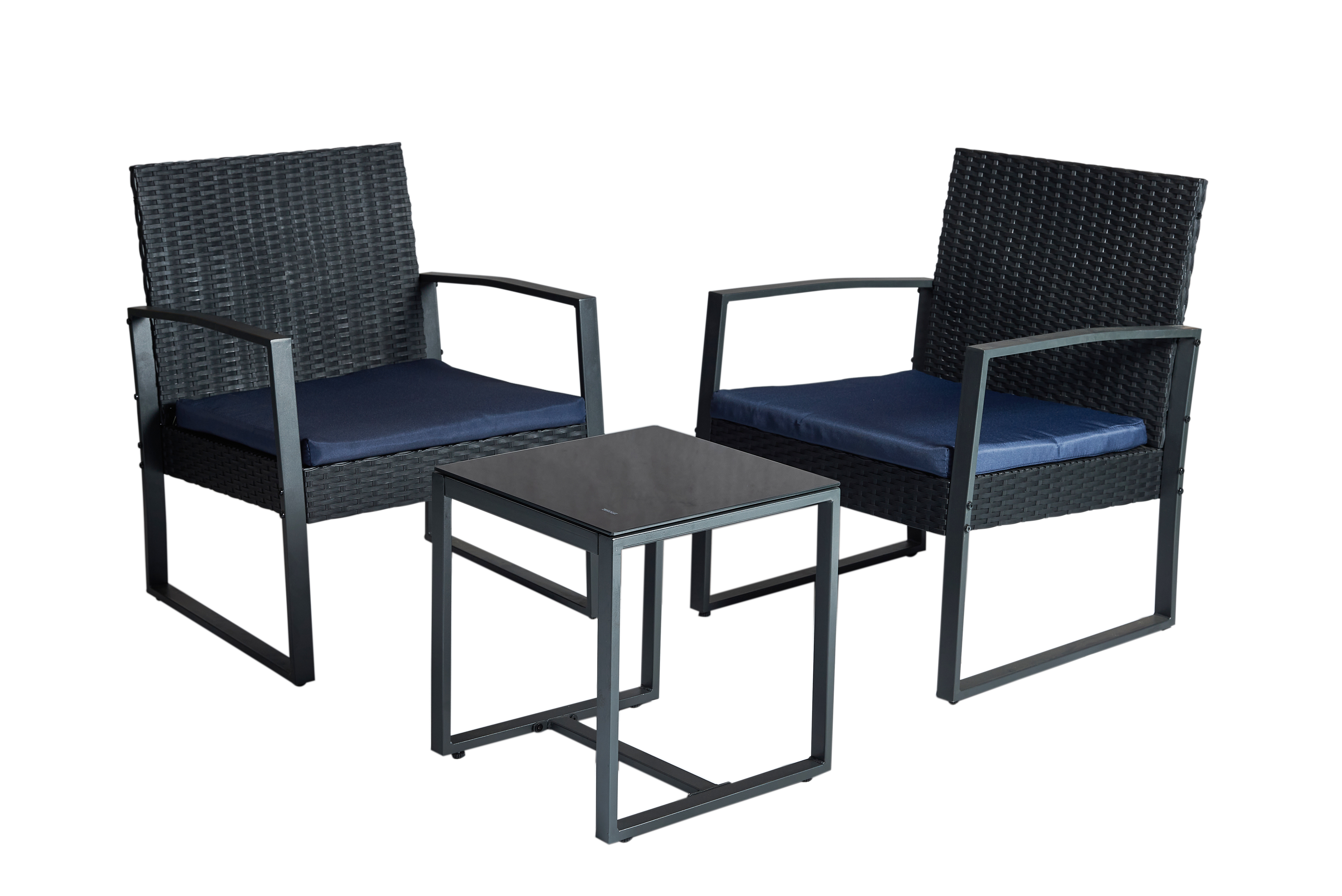 3 Pieces Patio Outdoor Plastic Bistro Furniture Set Conversation Set 2 Chairs Plus Table for Porch,Balcony, Patio