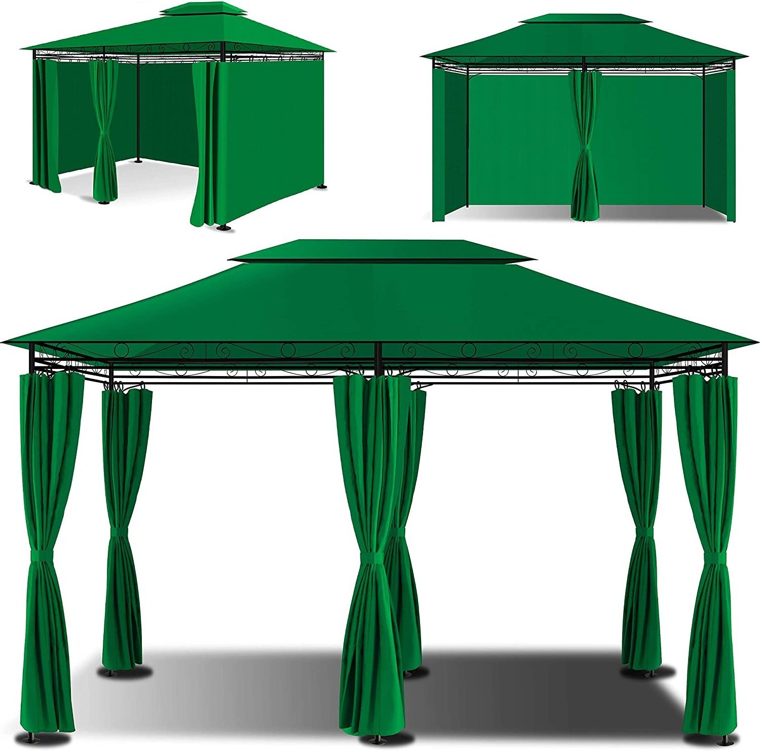 Gazebo 3 x 4 m Including Side Walls With Zips, Square Marquee Party Tent Luxury Garden  Gazebo UV  Protection 50+