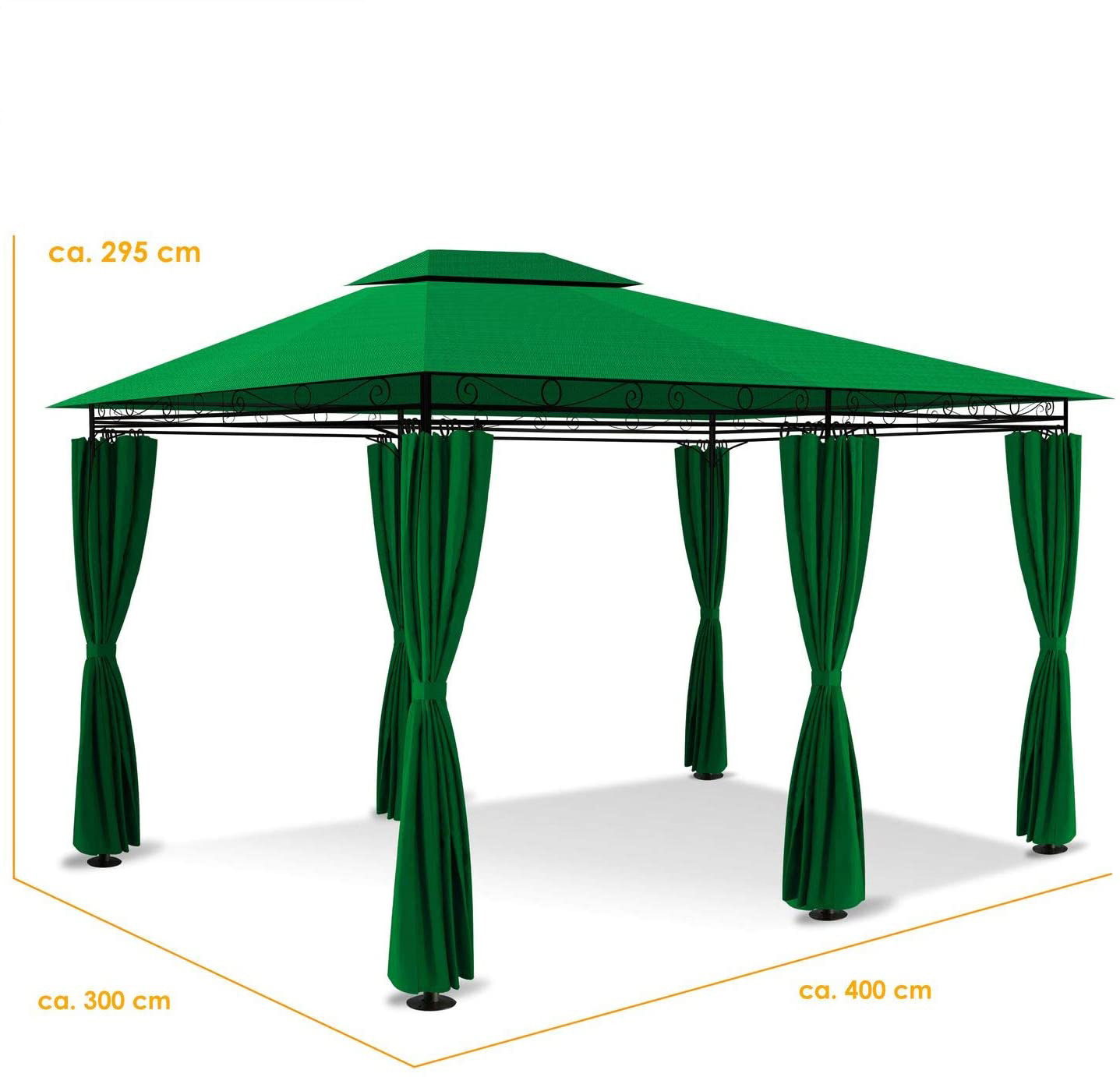 Gazebo 3 x 4 m Including Side Walls With Zips, Square Marquee Party Tent Luxury Garden  Gazebo UV  Protection 50+