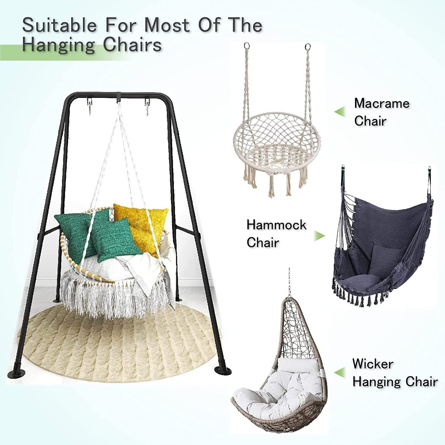 Heavy-Duty Steel Swing Stand Swing Stand A-Type Hammock Stand for Chair