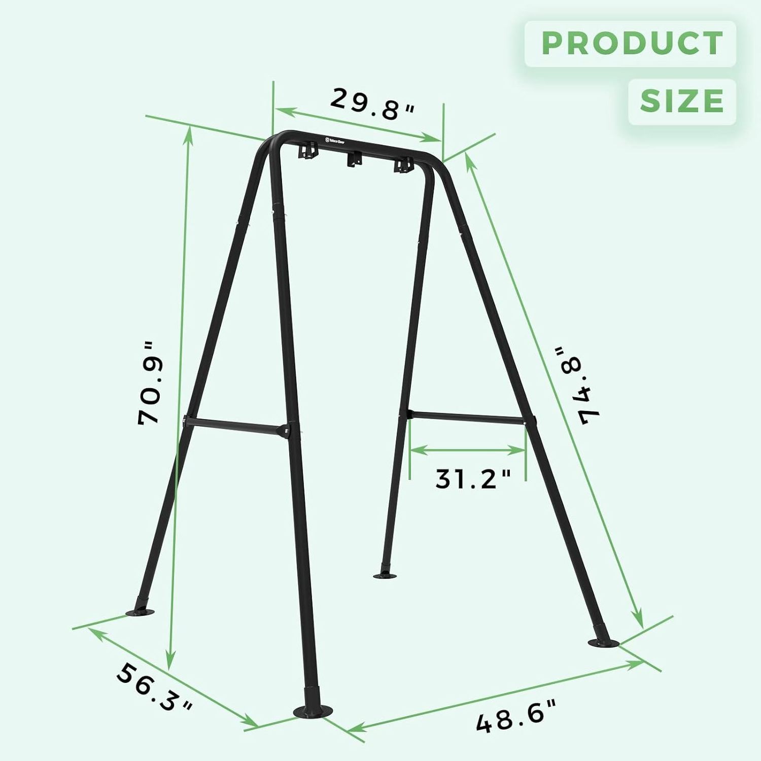 Hammock Chair Stand,Heavy-Duty Steel Hammock Stand,300LBS Multi-Use Swing Stand for Outdoor Indoor