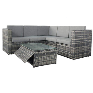 Hot Sale Patio Outdoor Garden Furniture 5-Seat PE Rattan Sectional Sofa Set Wicker Garden Sets