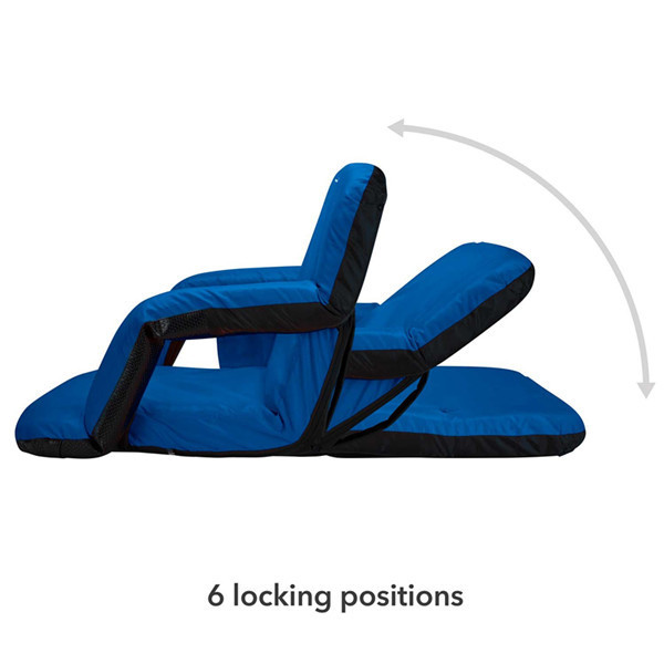 Blue Folding Sport Recliner Stadium Seat with Back Support