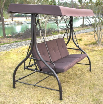 Outdoor 3 Seats Swing Hanging Chair With Canopy