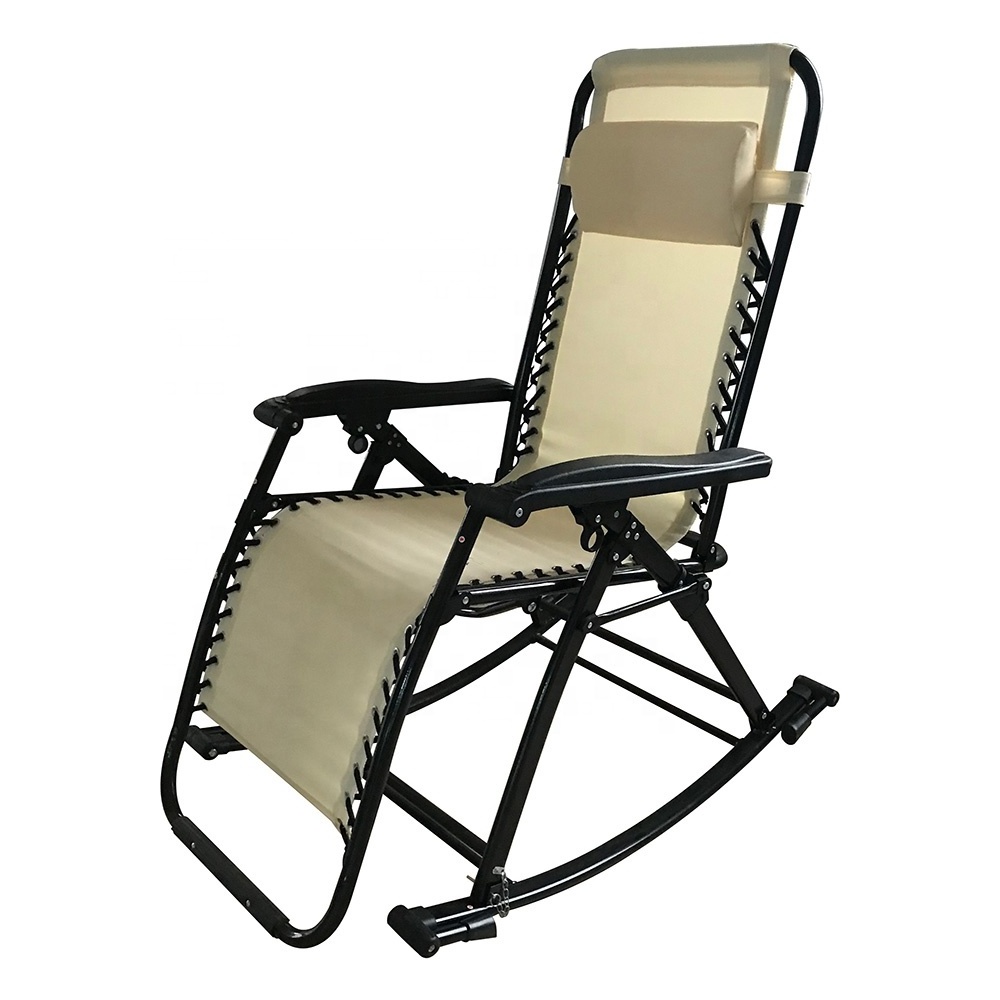 Patio Folding Rocking Zero Gravity Chair -Rocking and Stop Rocking Design