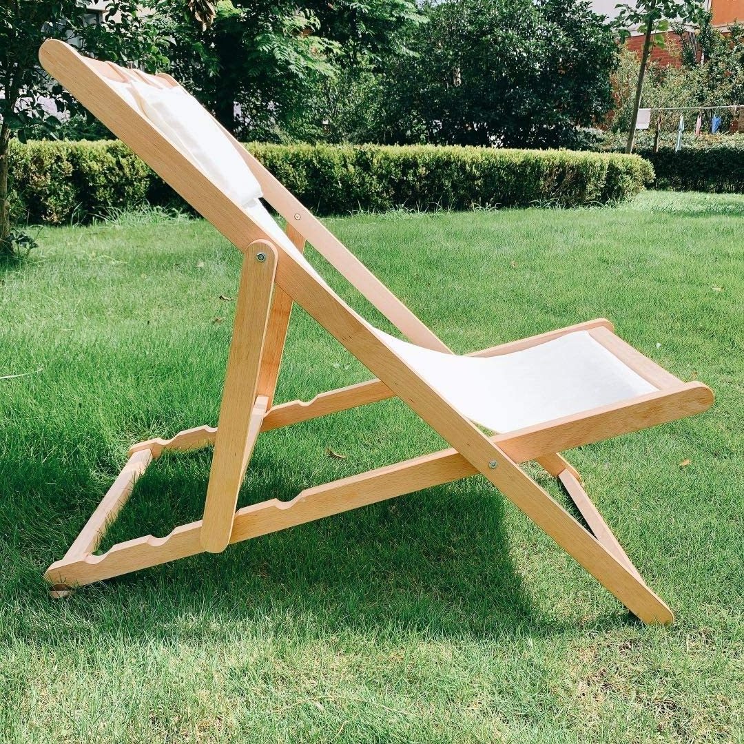 Patio Lightweight Sling Wooden Beach Folding Chair