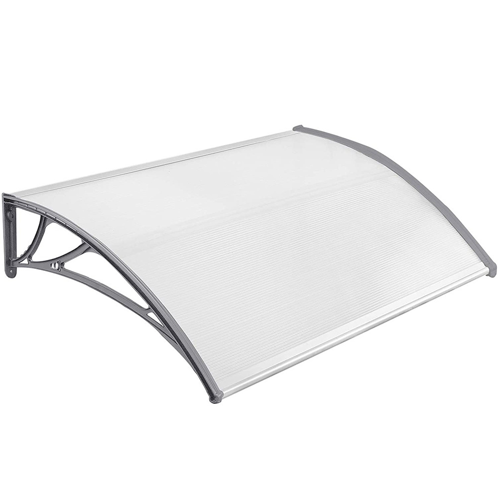 150 x 100 cm Canopy for Front Door, Arch Canopy, Front Door Made of Polycarbonate and Aluminium Frame for  Balcony, Window