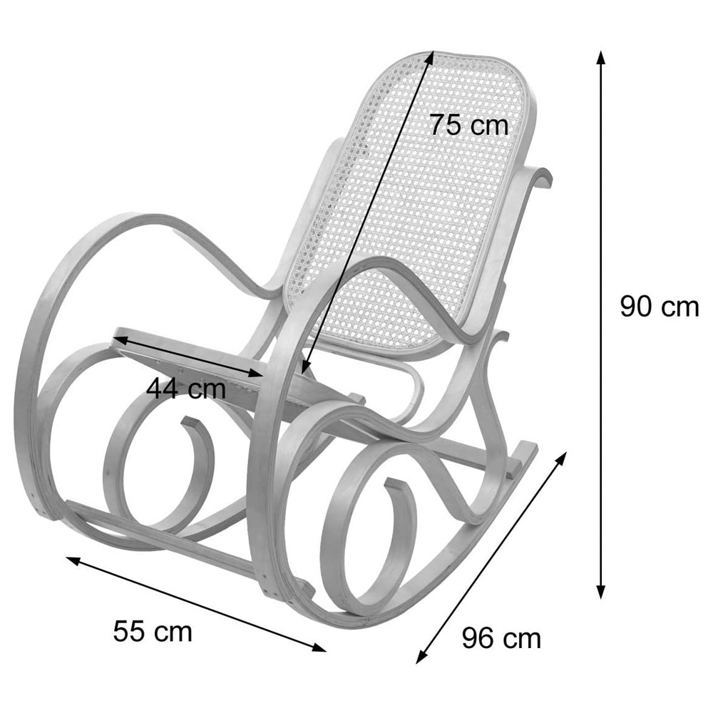 Rocking Chair Wooden Swinging Chair / TV Chair Solid Wood , With Rattan Seat