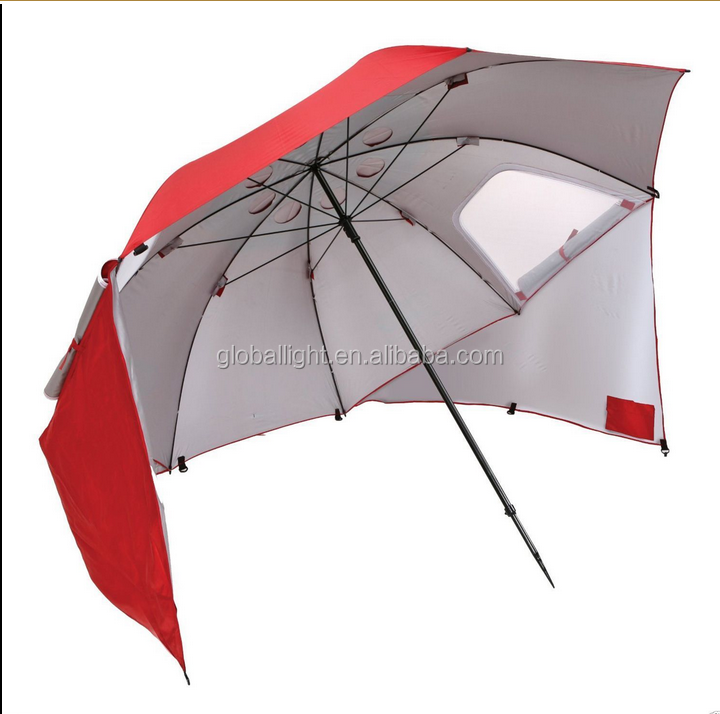 8' Wide Portable Sun Weather Red Shelter Beach Camping Umbrella