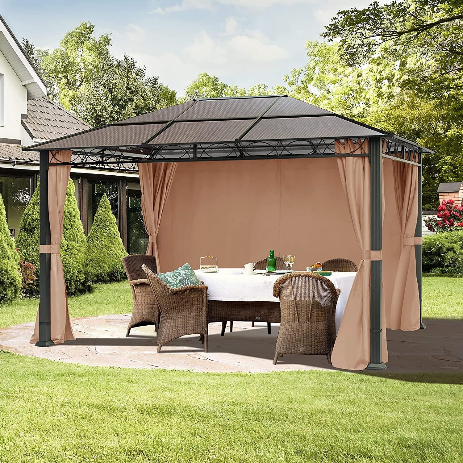 3X4 Luxury Gazebo Garden Gazebo, Garden Marquee, Party Tent - Aluminium and Polycarbonate