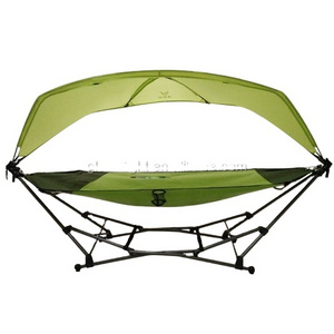 Outdoor Durable Portable Oxford Green Folding Hammock with Canopy