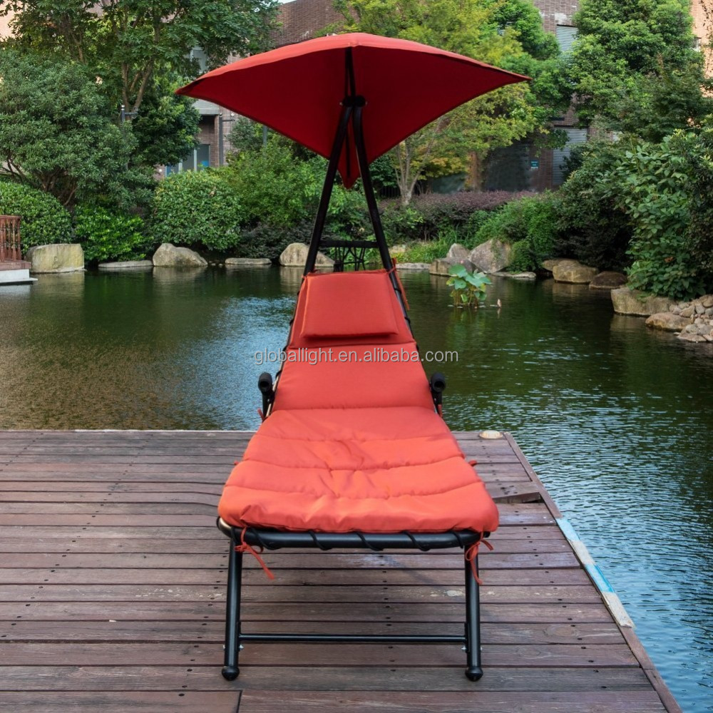 Garden Dream Chaise Lounger Chair with Sun Shade Canopy