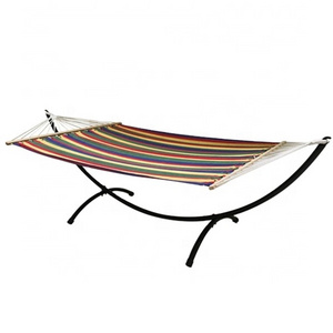 Outdoor Patio Single Metal Hammock Stand with Hammock, Hammock Combo