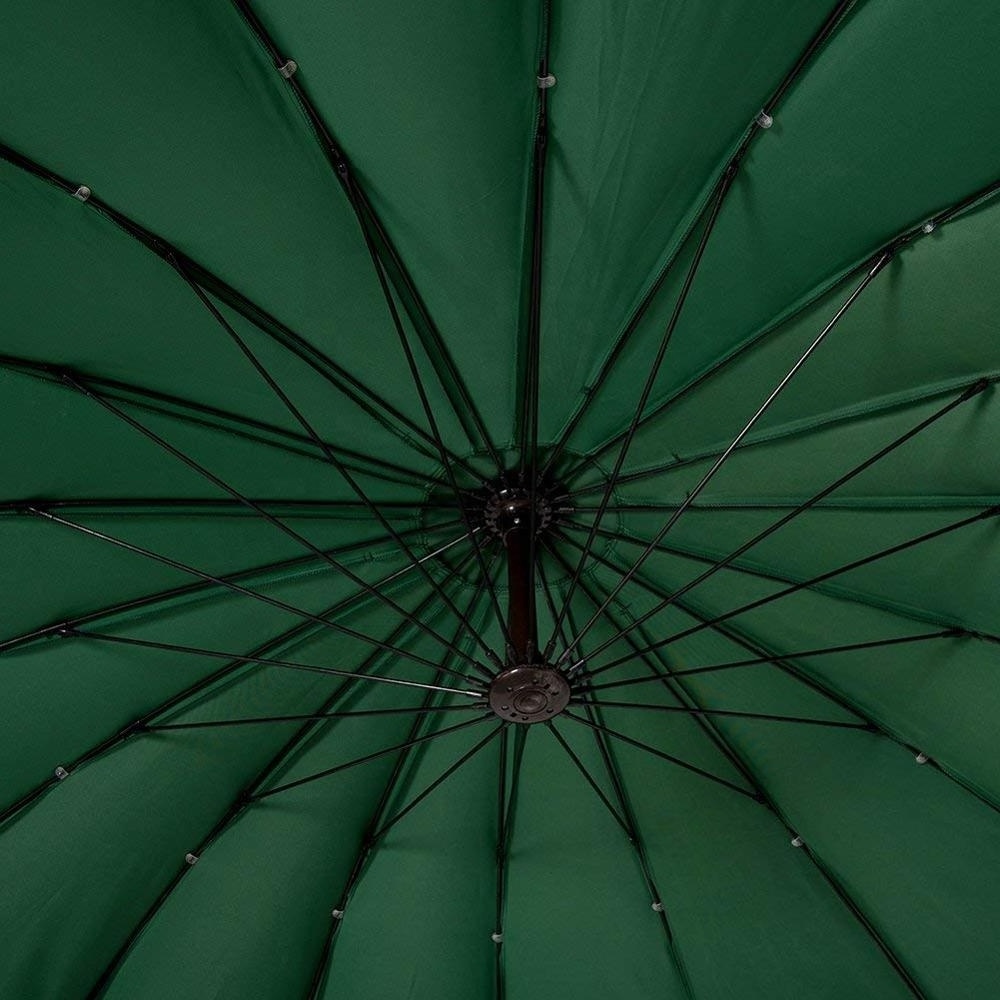 9Feet Outdoor Patio Umbrellas Garden Parasol with Base Sun Cant Offset Umbrella with Fiberglass Umbrella, Dark Green