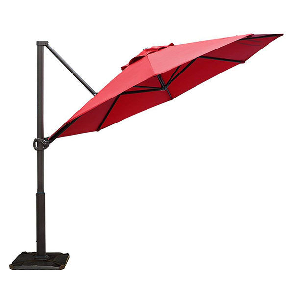 11FT Outdoor Hanging Red Roma Cantilever Umbrella