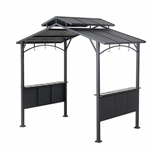 Outdoor Garden Steel Black BBQ Grill Gazebo