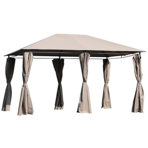 13' x 10' Steel Outdoor Patio Gazebo Pavilion Canopy Tent with Curtains