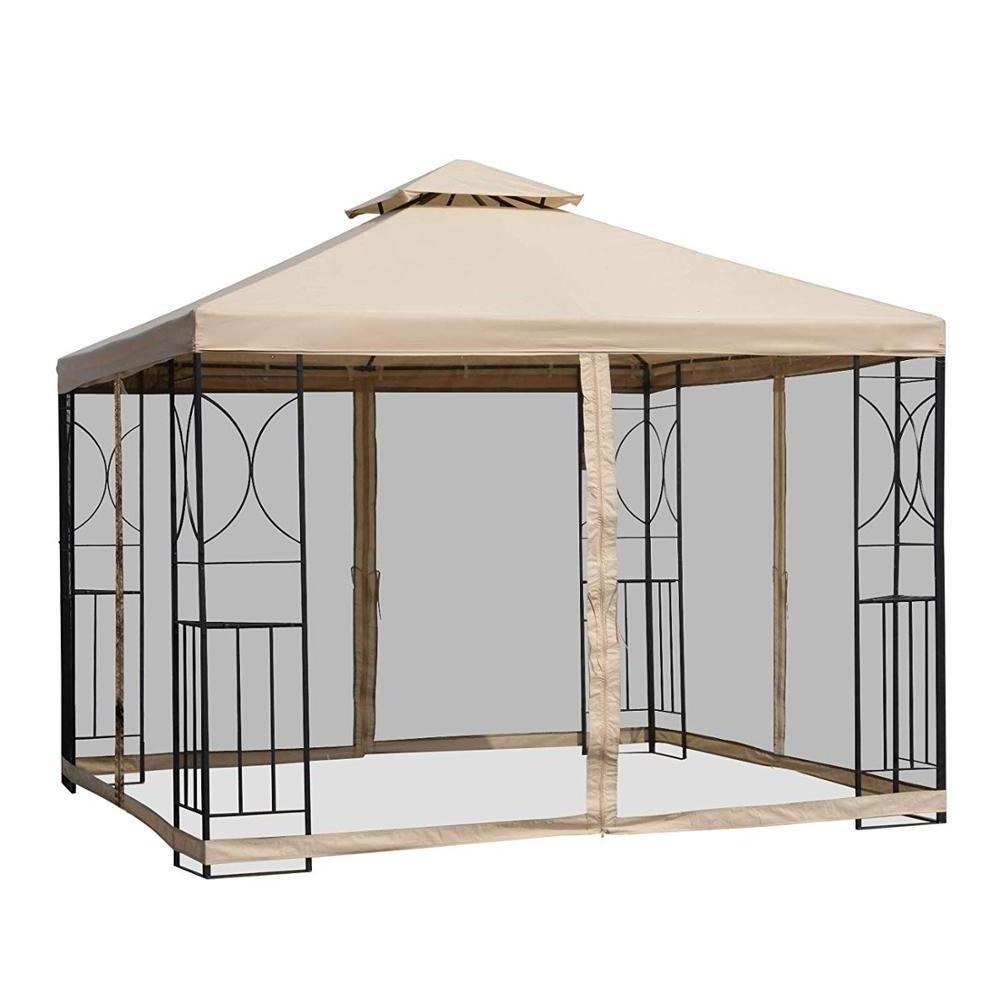 Square Sand Garden Gazebo Metal with Mosquito Netting