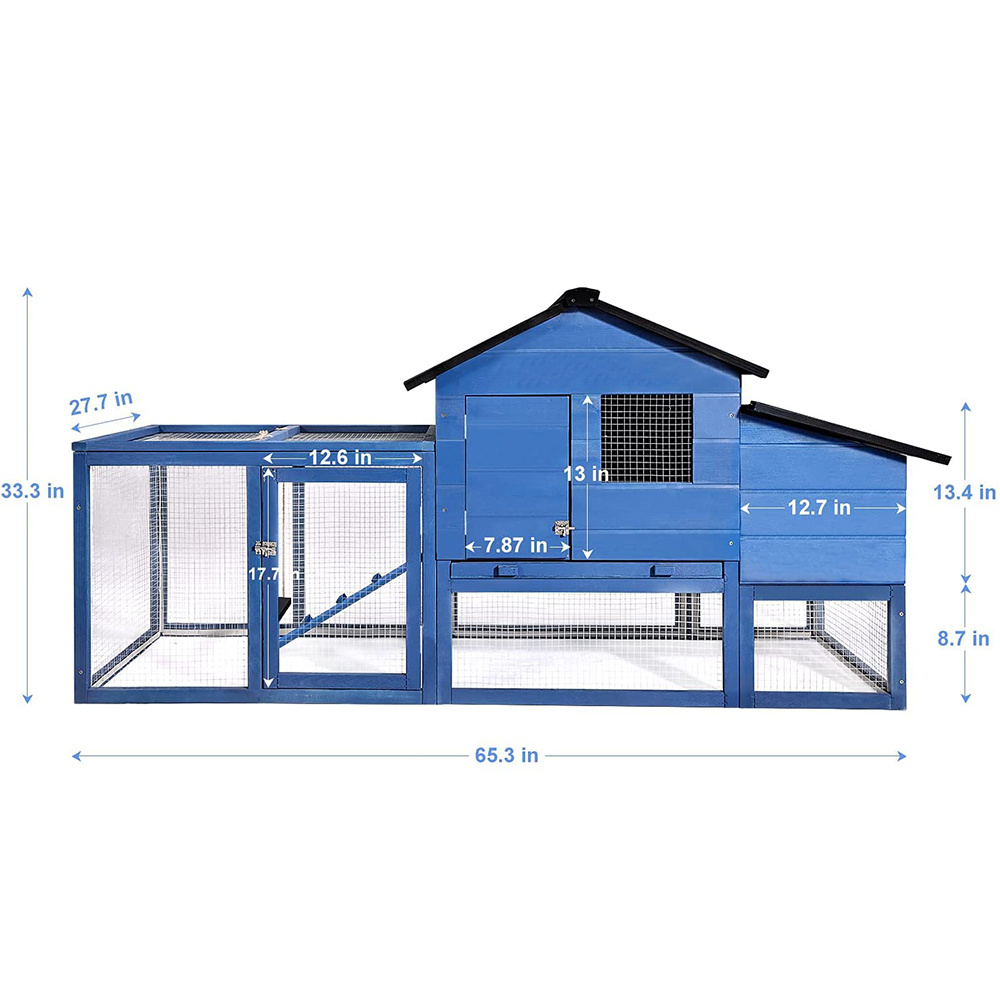 Outdoor Wooden Chicken Coop  Luxury Pet  Multi-Level Hen House Poultry Cage Nesting Box