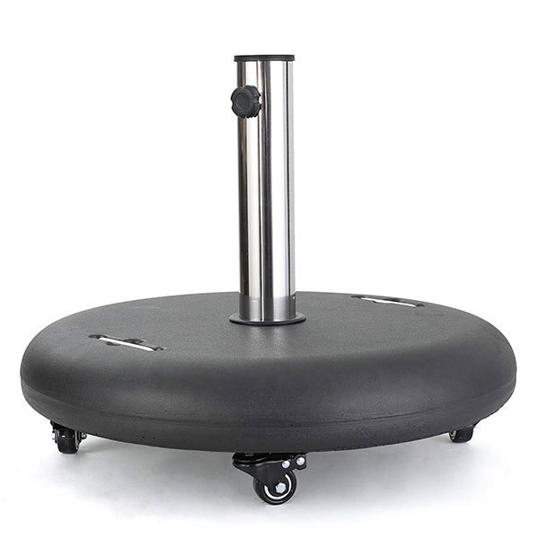 Stainless Steel Black Umbrella Base with Wheel