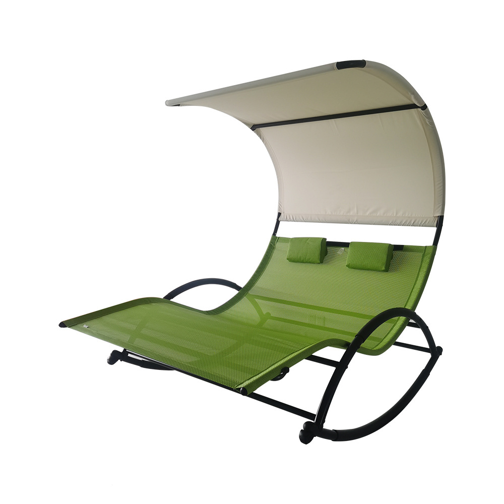 Outdoor Garden KD Double Rocking Chair Recliner Chair