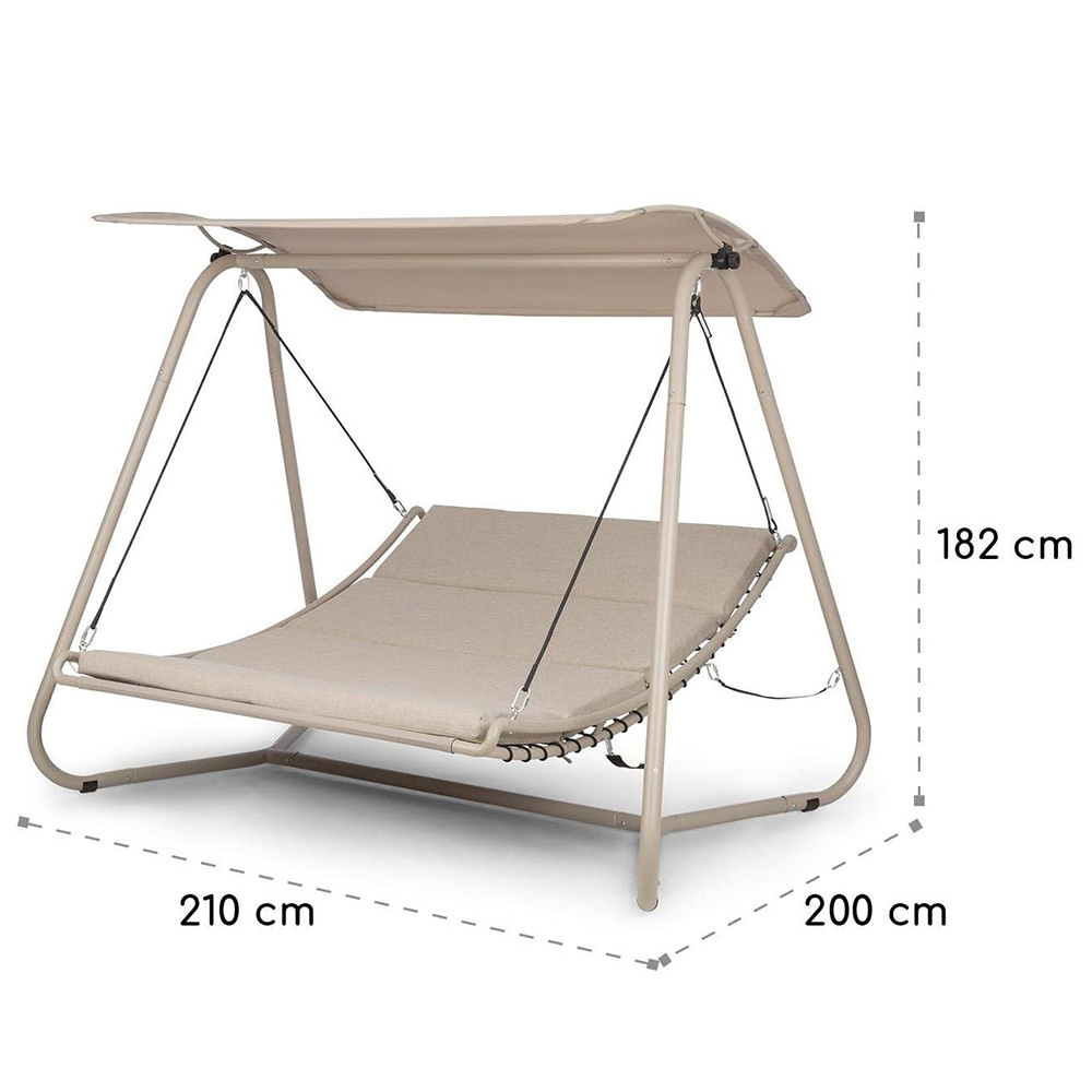 Garden Grove Lounger Swing Bed Powder-Coated Steel Frame Lying Surface with Removable and Washable Cover 6 cm High Padding