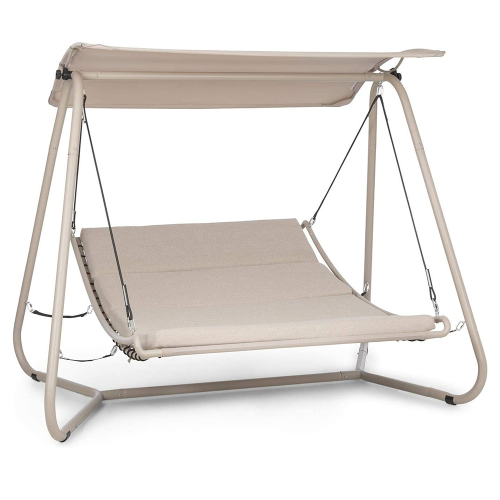 Garden Grove Lounger Swing Bed Powder-Coated Steel Frame Lying Surface with Removable and Washable Cover 6 cm High Padding