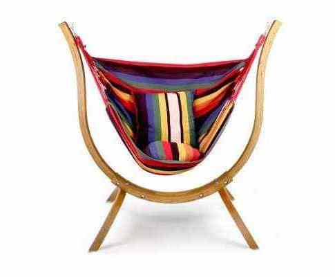 Wooden Hammock Chair Stand With Hanging Chair Up To 150KGS