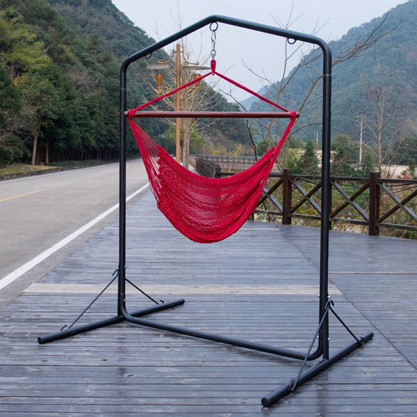 Deluxe Portable Black Hammock Steel Swing Chair Stand