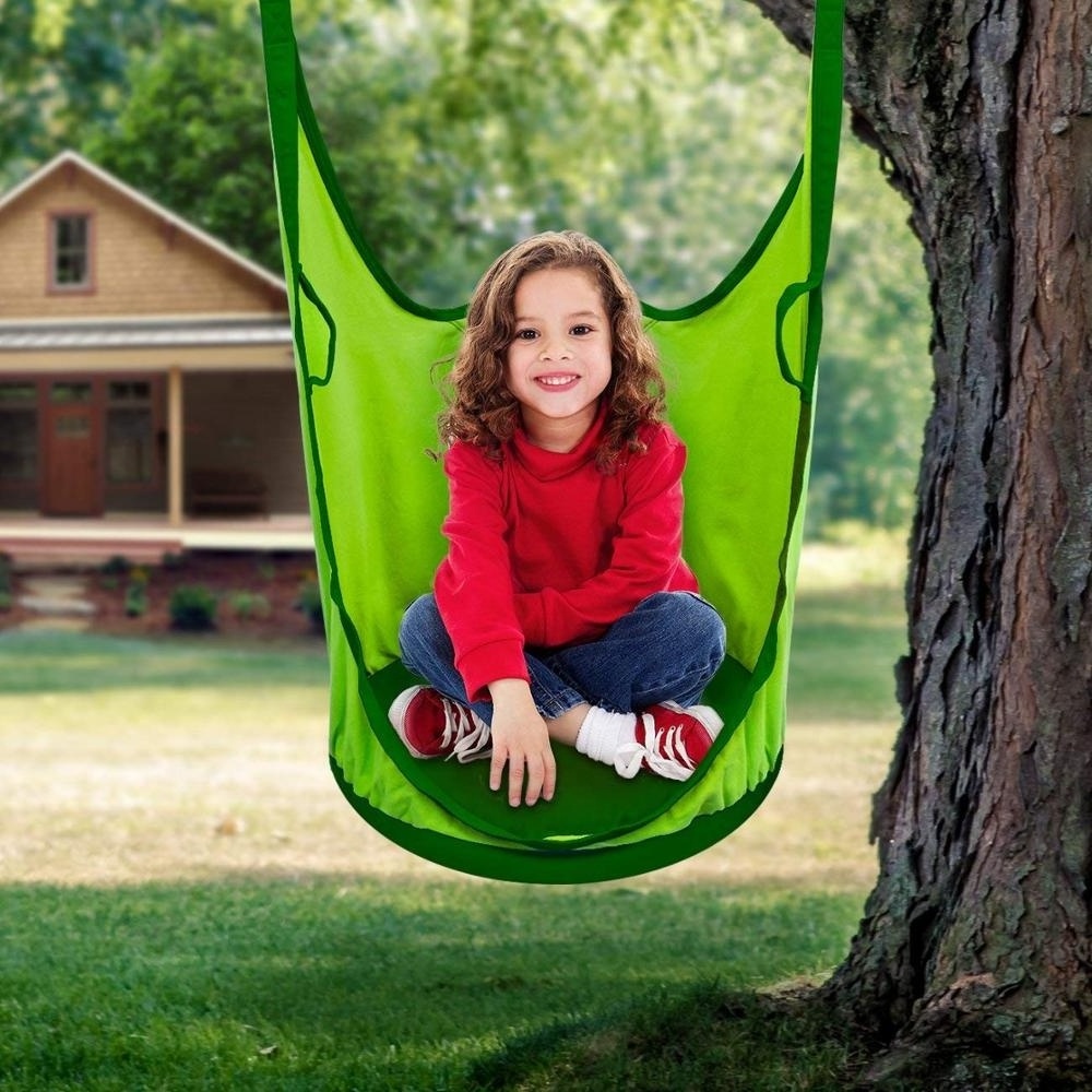 Kids Pod Swing Chair Nook - Hanging Seat Hammock Nest for Indoor and Outdoor Use