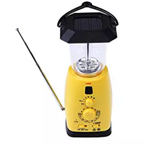 Solar Hand Crank Dynamo Camping Tent Lantern Lamp Am/fm Radio 8led Phone Charger