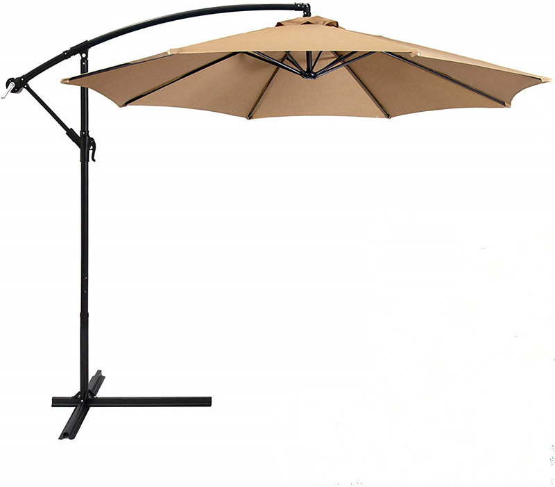 10ft Offset Hanging Market Patio Umbrella w/ Easy Tilt Adjustment for Backyard, Poolside, Lawn and Garden