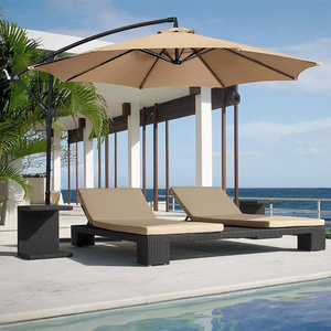 10ft Offset Hanging Market Patio Umbrella w/ Easy Tilt Adjustment for Backyard, Poolside, Lawn and Garden