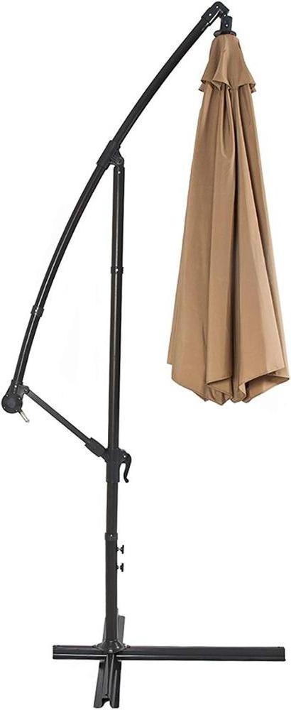 10ft Offset Hanging Market Patio Umbrella w/ Easy Tilt Adjustment for Backyard, Poolside, Lawn and Garden