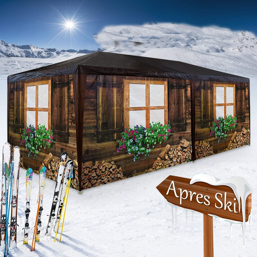 Pavilion Ski Hut Alpine Hut Oktoberfest Party Tent 3 x 6 m , Beer Tent ,Gazebo , Hut