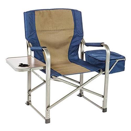 Camp Folding Director's Chair with Side Table & Cooler