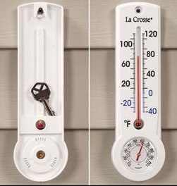 Outdoor Indoor Wall Kerosene Thermometer Key Hider