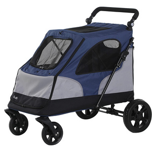 Dog Buggy with 4 Wheels Pet Buggy for Medium Dogs Foldable Oxford