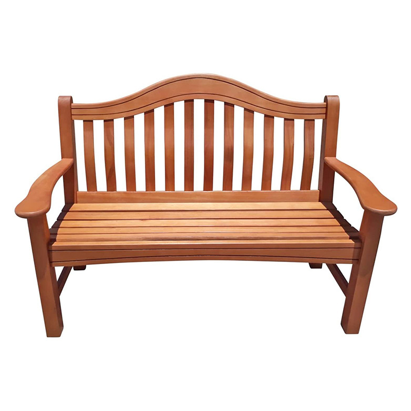 Outdoor Garden Bench 2-Seater Eucalyptus Bench Garden Furniture Wooden Bench Patio Teak Look