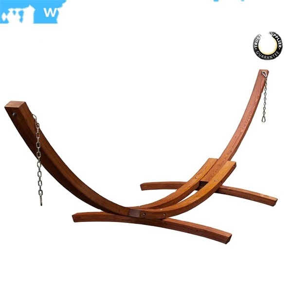 Factory Production 12 Feet Wood Arc Hammock Stand Teak Color